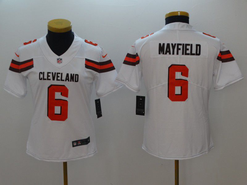 Women Cleveland Browns #6 Mayfield White Nike Vapor Untouchable Playe NFL Jerseys